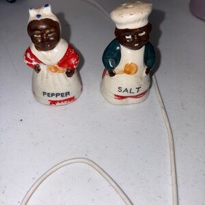 Vintage Pepper Shaker with Red and White Accents